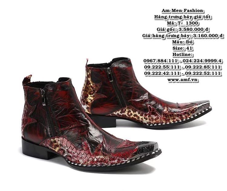 T1300 - Màu: Đỏ - Size: 41